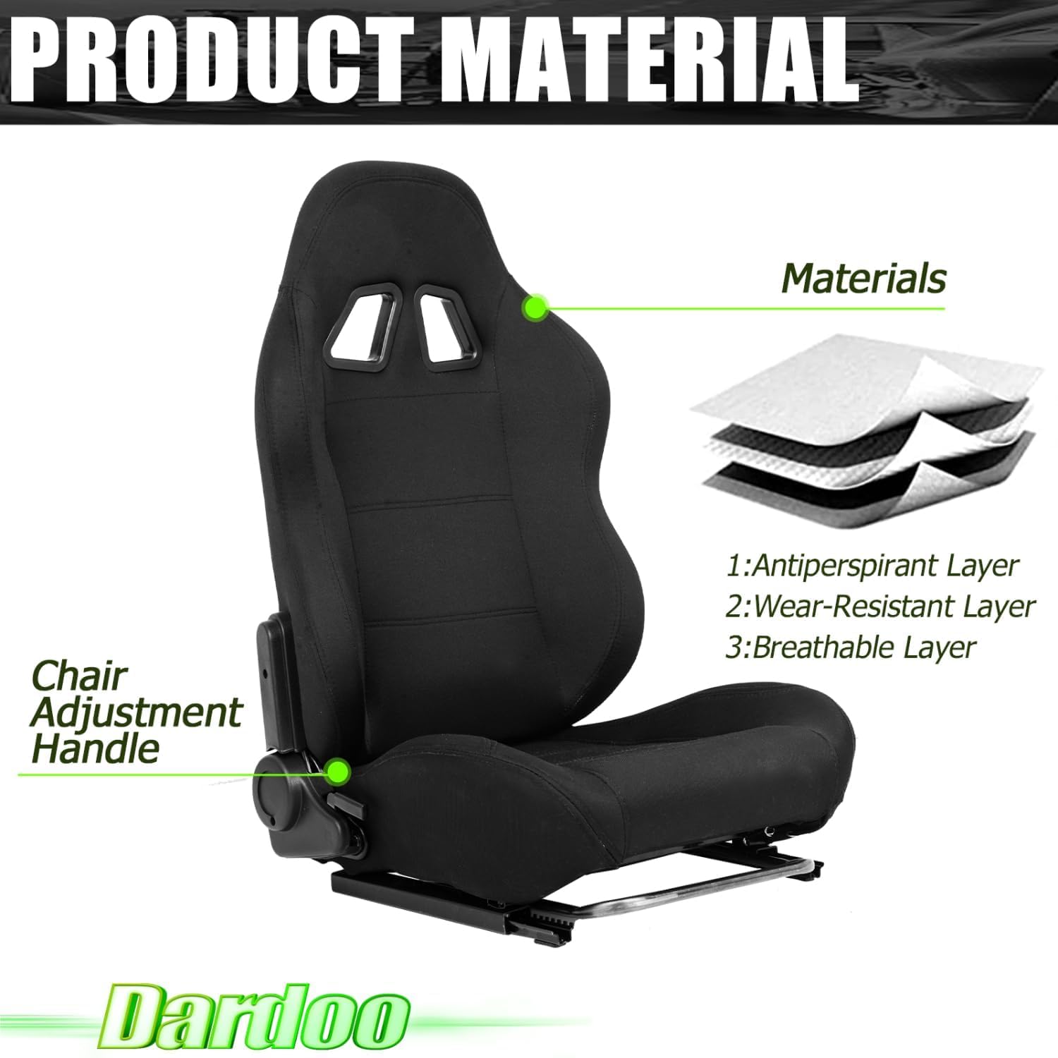 Dardoo Racing Gaming Simulator Cockpit Frame Seat with Adjustable Double Slide Adapt Gaming Simulator Cockpit Racing Wheel Stand Chair Video Game Chairs Black
