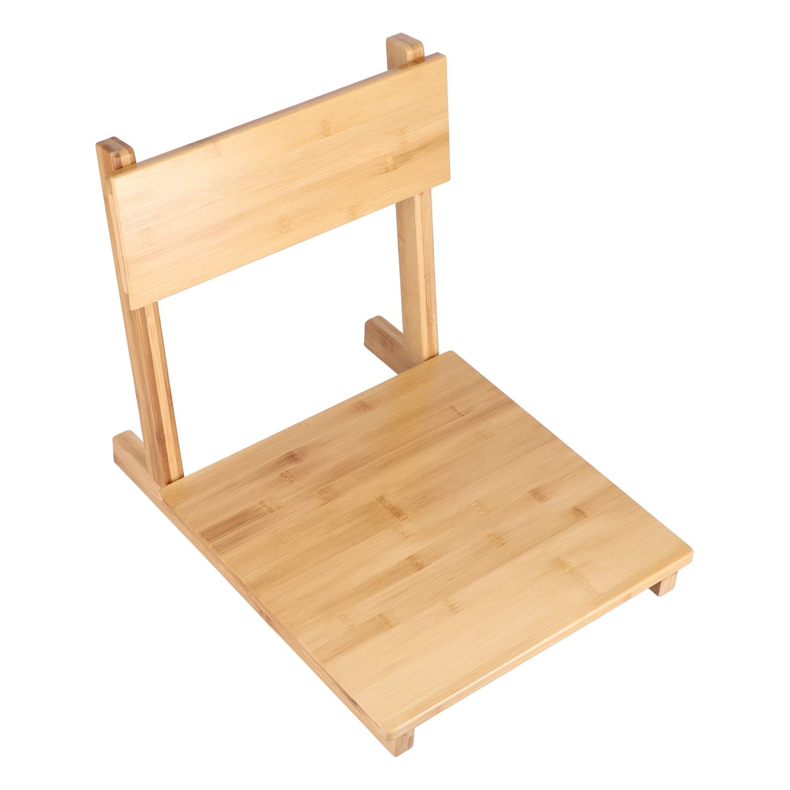 Tatami Stuhl aus hochwertigem Bambus, glatt poliert, neigbare Rückenlehne, japanischer Zimmerstuhl für traditionelle und moderne Räume, ergonomisch, langlebig, Holzfarbe Originalfarbe, i