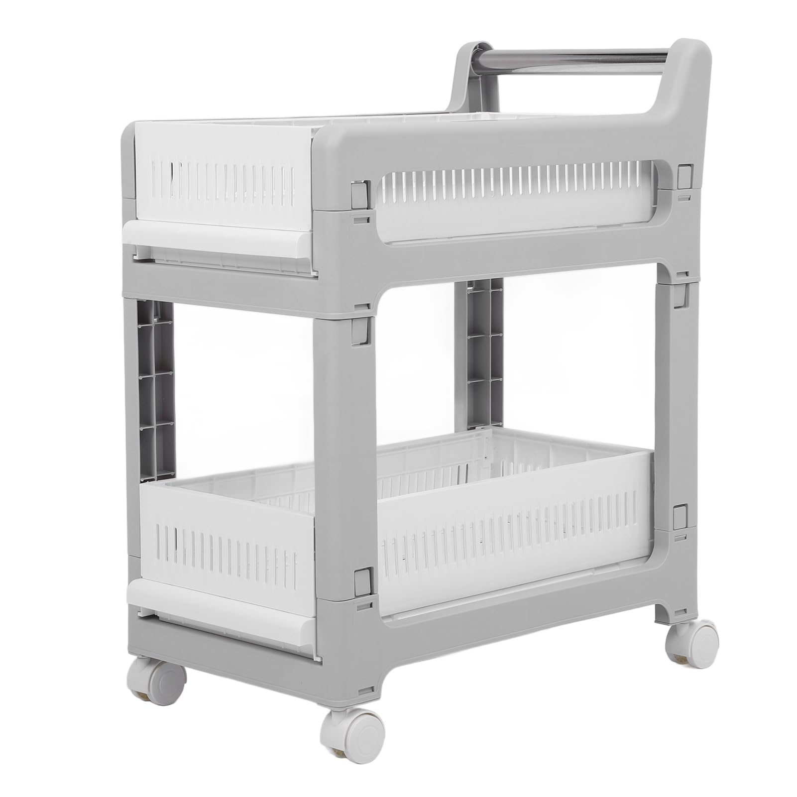 Carrello Multiuso a 3 Ripiani con Cestelli Scorrevoli, per | Carrello portaoggetti da multifunzionale con ruote per soggiorno, camera da letto, bagno, garage