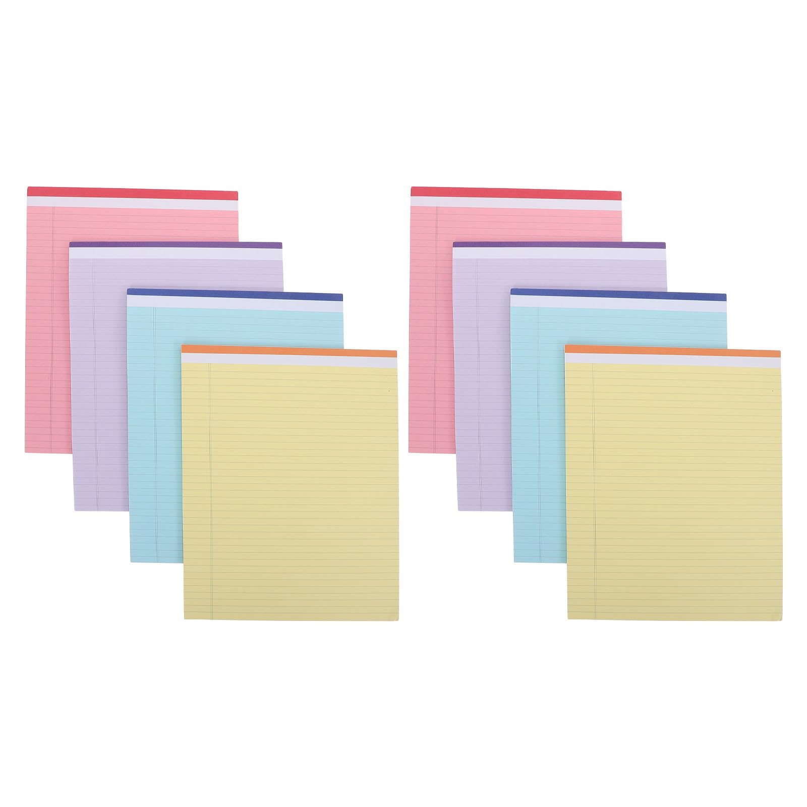 HEMOTON 8 Szt. Tear Off Legal Pads Colored Lined Notepads with Perforated Pages for Work Reminder Note Pad Planner Daily Schedule And To Do List Organization