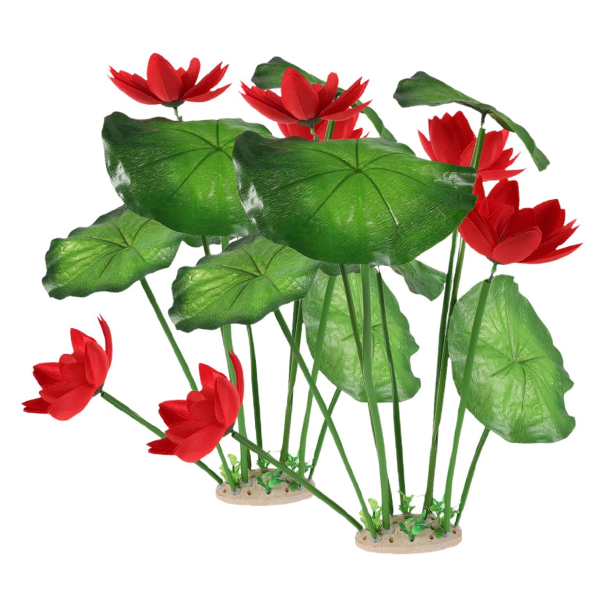 minkissy 2pcs Red Artificial Aquarium Plants Realistic Plastic Fish Tank Grass Decorations for Aquatic Pets and Home Aquarium