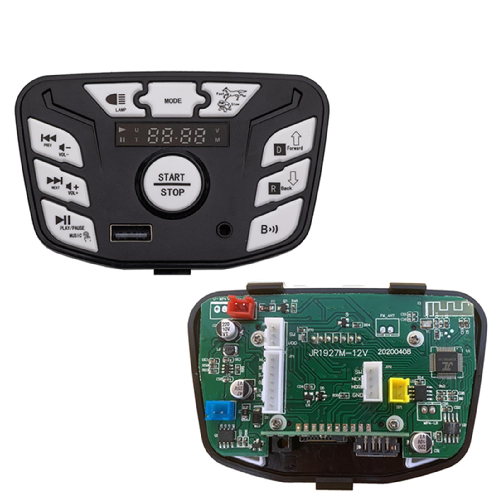 weelye JR1927M-12V Children's Electric Vehicle Power Supply Central Control Switch Multi-Function Bluetooth Connection Music Power Display Center