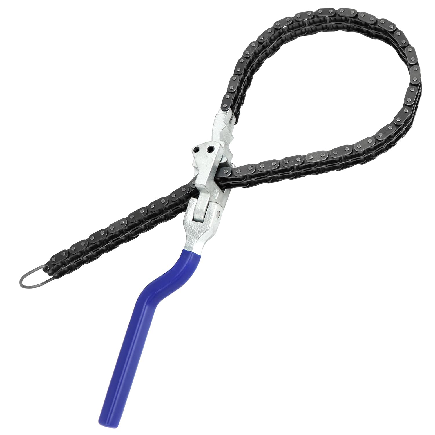 QWORK® Clé à Chaîne Filtre à Huile - Chaîne Duplex de 600 mm, Ø 60-195 mm - pour Auto-Moto Ouverture de filtres