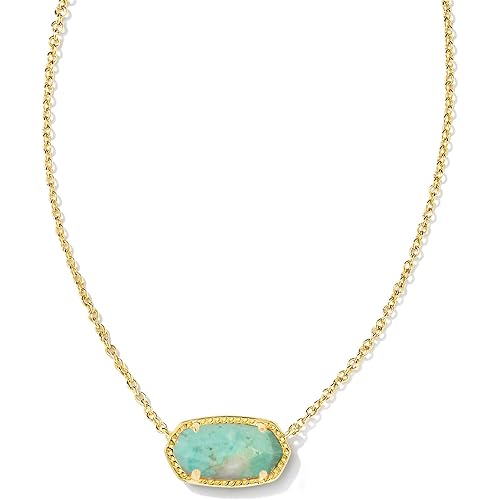 Kendra Scott Elisa Oval Pendant Necklace in Red White and Blue Star Illusion and Gold