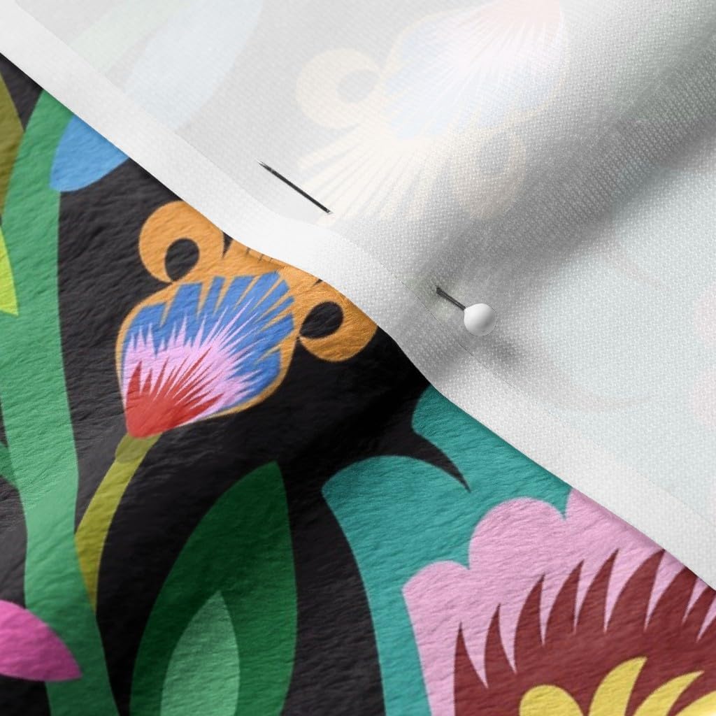 Spoonflower Fabric - Wycinanki Floral Garden European Bright Maximalist Folk Art Style Printed on Minky Fabric by The Yard - Sewing Baby Blankets Quilt Backing Plush