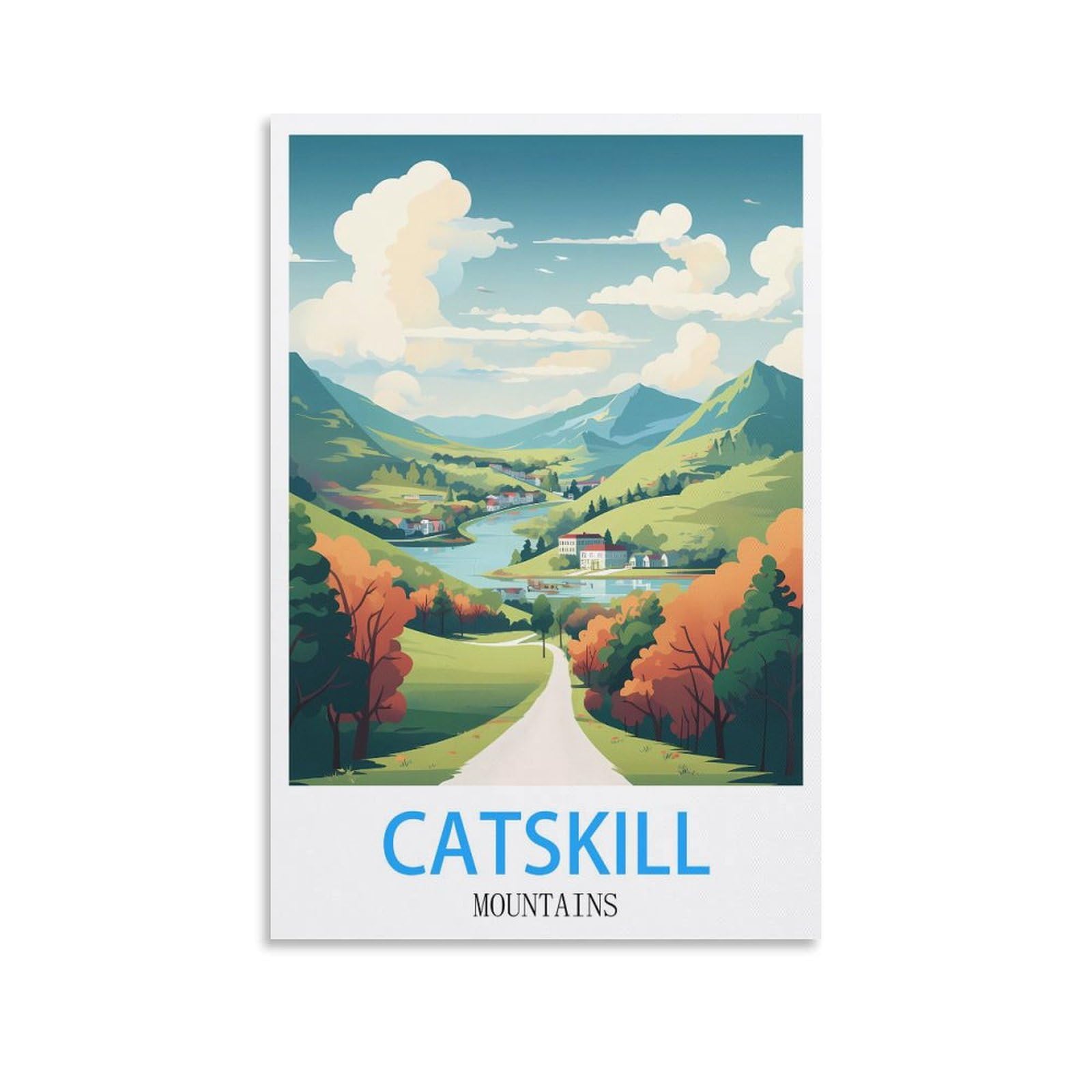 Metal Tin Sign,Catskill Mountainss,Ideal for Pub Shed Bar Office Man Cave Home Bedroom Dining Room Kitchen 30x30cm