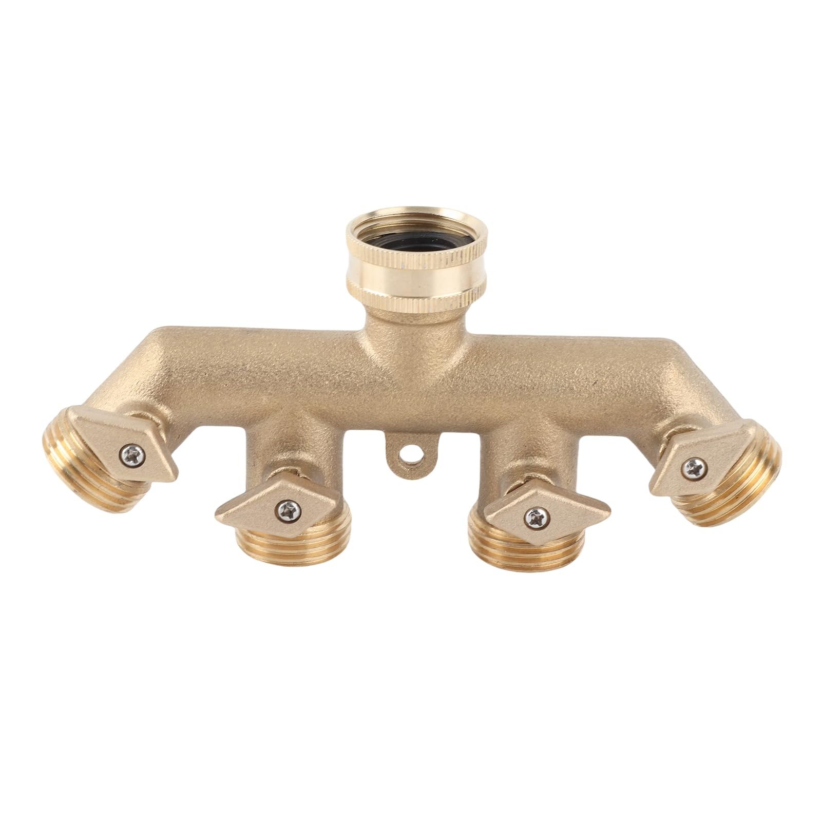 G3/4 Latón 4 vías Divisor de manguera de jardín Válvula de bola Conector de grifo de agua para riego de semilleros Plantas de riego Grandes tierras de cultivo Invernaderos Parques
