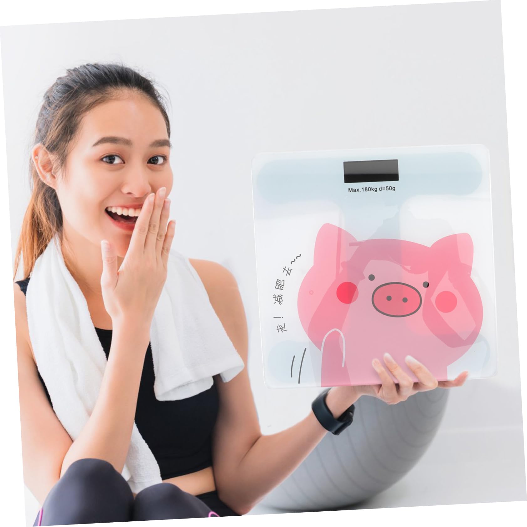 Báscula Corporal Digital de Dibujos Animados para Baño Doméstico | Cristal Templado, Chip de Alta Precisión y Pantalla Lcd Grande, Diseño Automático Batería Integrada