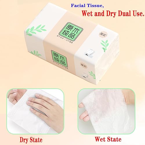 Miniatura 4 de Paquete de 6, tejido facial pequeño y suave, papel higiénico, servilleta desechable, funda de bolsa no caja, papel facial blanco, material de fibra