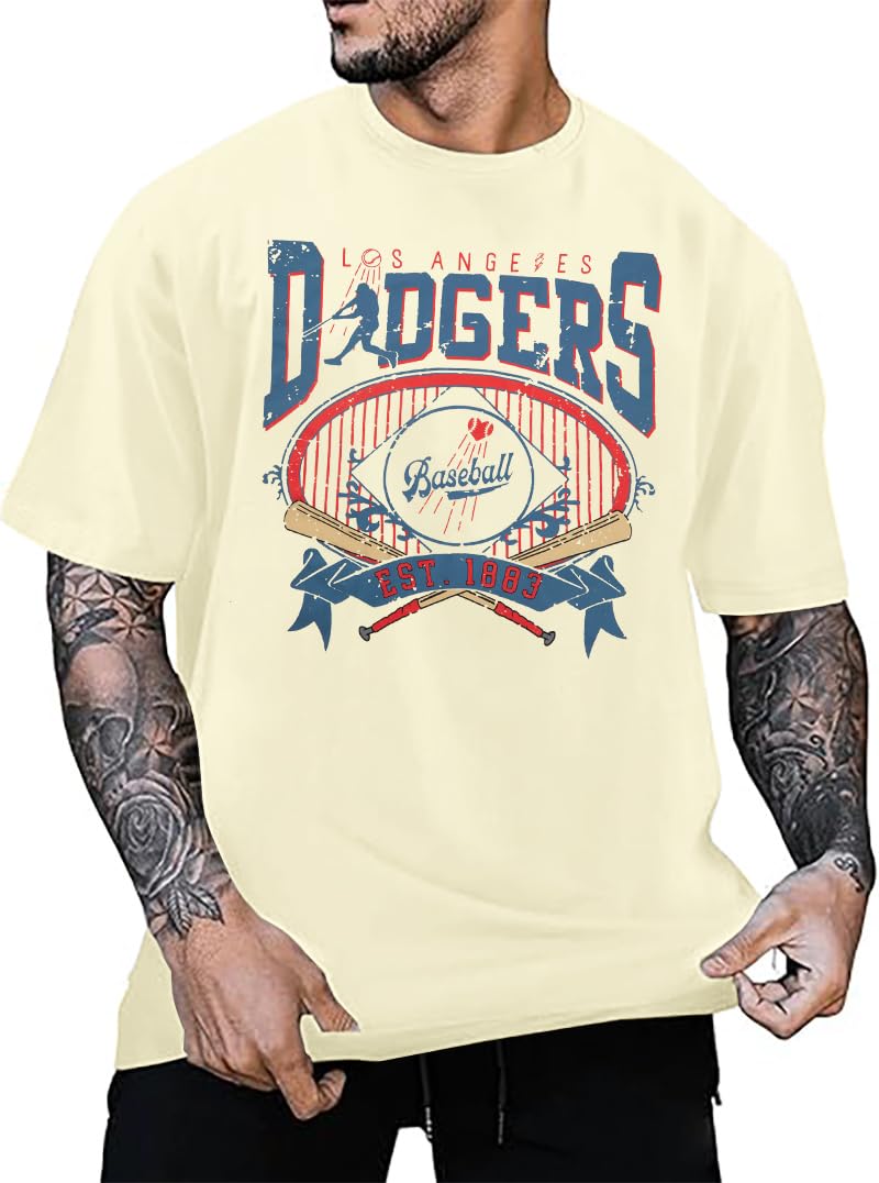 Baseball Shirts for Men Game Day Baseball Fan Shirt Mens Casual Baseball Team Short Sleeve Tees