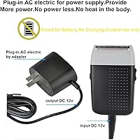 Vista 3 de Afeitadora eléctrica con cable, afeitadora profesional de afeitado cerrado, afeitadoras de cabeza calva para hombres, cortadora de estilo Negro