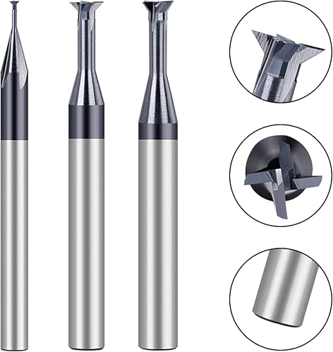 Miniatura 4 de NUSHKI Broca de fresado de cola de milano de 60 grados, fresadora de ranura en T, fresadora de carburo de tungsteno, D6x60x3x8x50