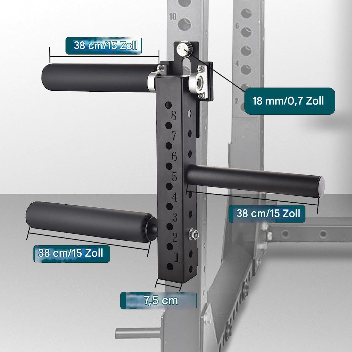 Beinstreckereinsatz für Rack - Beinstrecker Curl Maschine Zubehör für Kniebeugenstände - Heimtrainingsgerät für Beintraining zu Hause