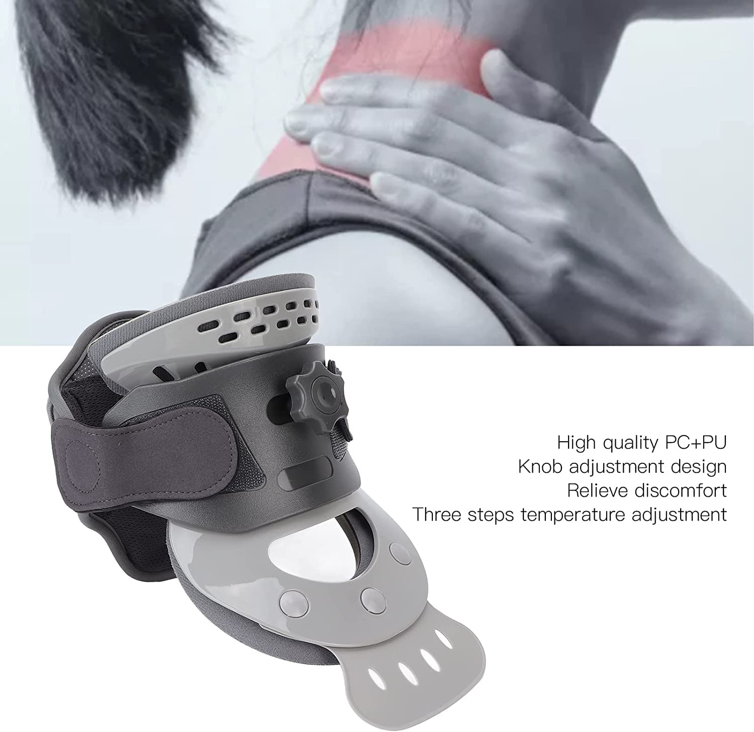 Collarín Cervical ergonómico - Dispositivo de tracción del Cuello Cervical con 3 Controles de Temperatura - Camilla de Soporte de Cuello Flexible Ajustable para aliviar el Dolor