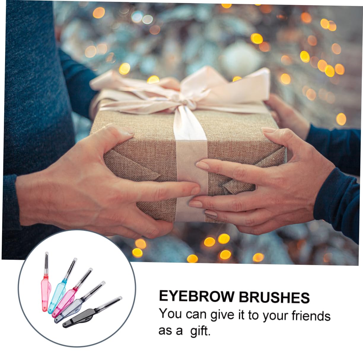 HAPINARY 10pcs Eyebrow Brush Lash Comb Set Makeup Brow Combs for Women Men Professional Portable Folding Eyelash Brush