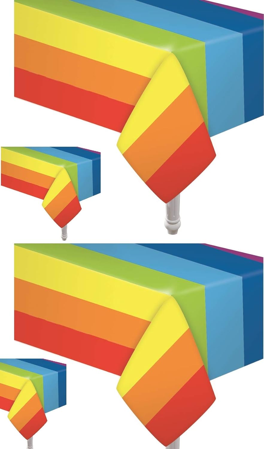 Amazon.co.jp Oojami レインボーテーブルカバー 4枚パック レインボーテーマ テーブルクロス パーティー用品 誕生日