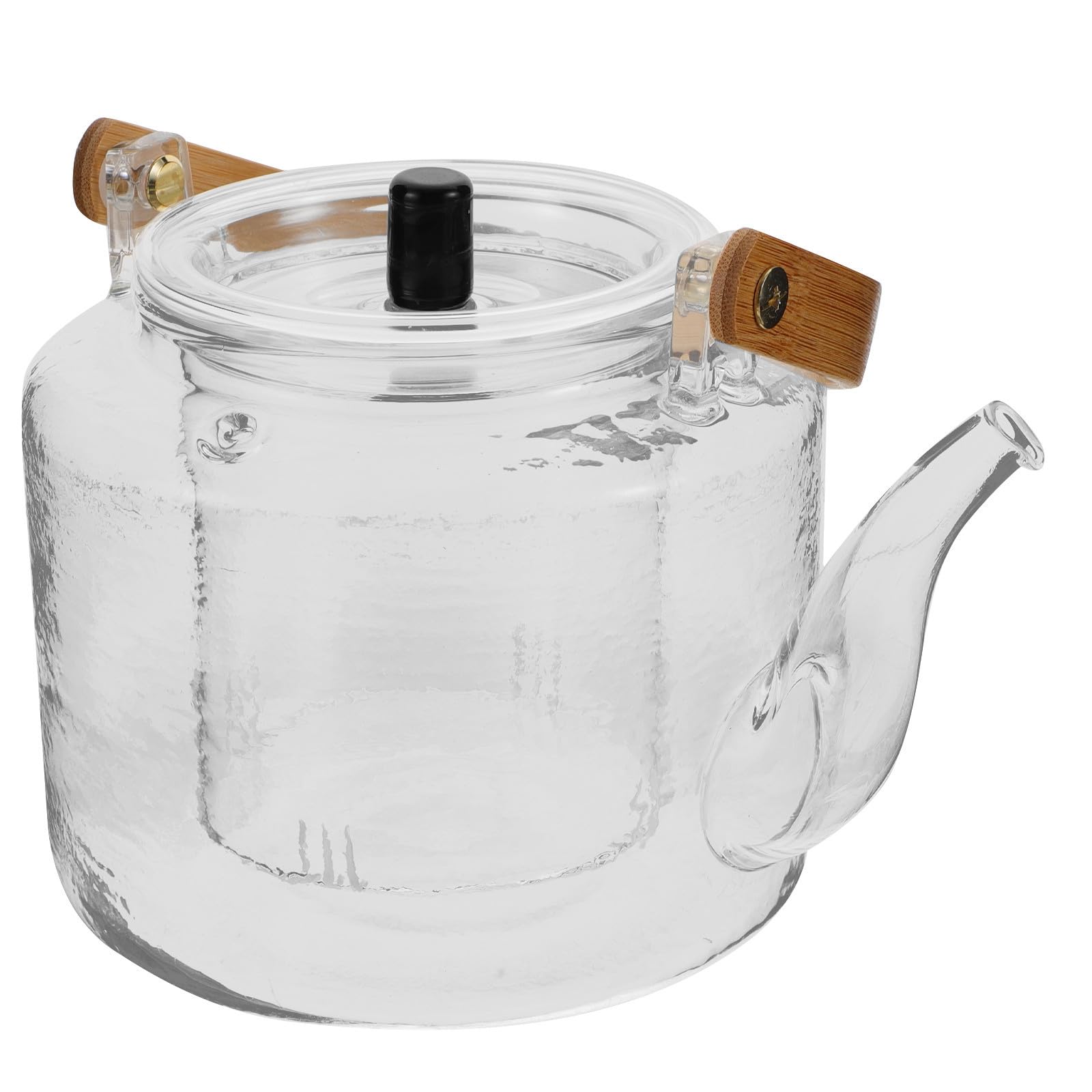 1 Satz Glas Teekanne 1000ml mit Holzgriff für Grüntee | Kunststoff und Glaselemente, Leichtes Design, Anti Scalding Handle, für Kräutertee Geeignet