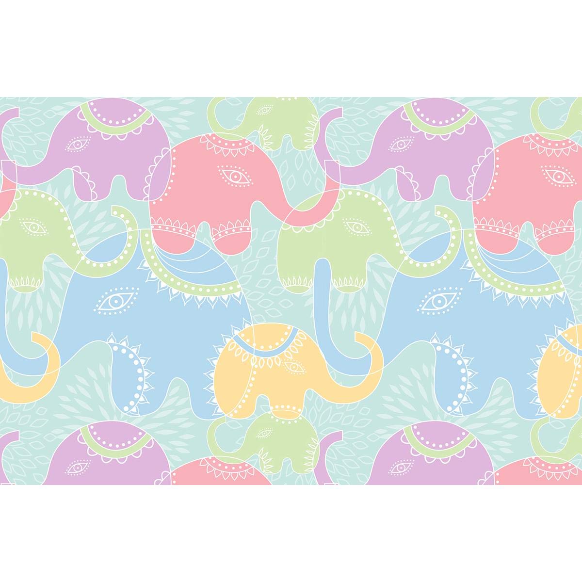 ArtzFolio Elephants D2 | Art & Craft Gift Wrapping Paper Sheet | Plain & Smooth Effect | 19 x 13 inch (48 x 33 cms); Set of 10 Sheets