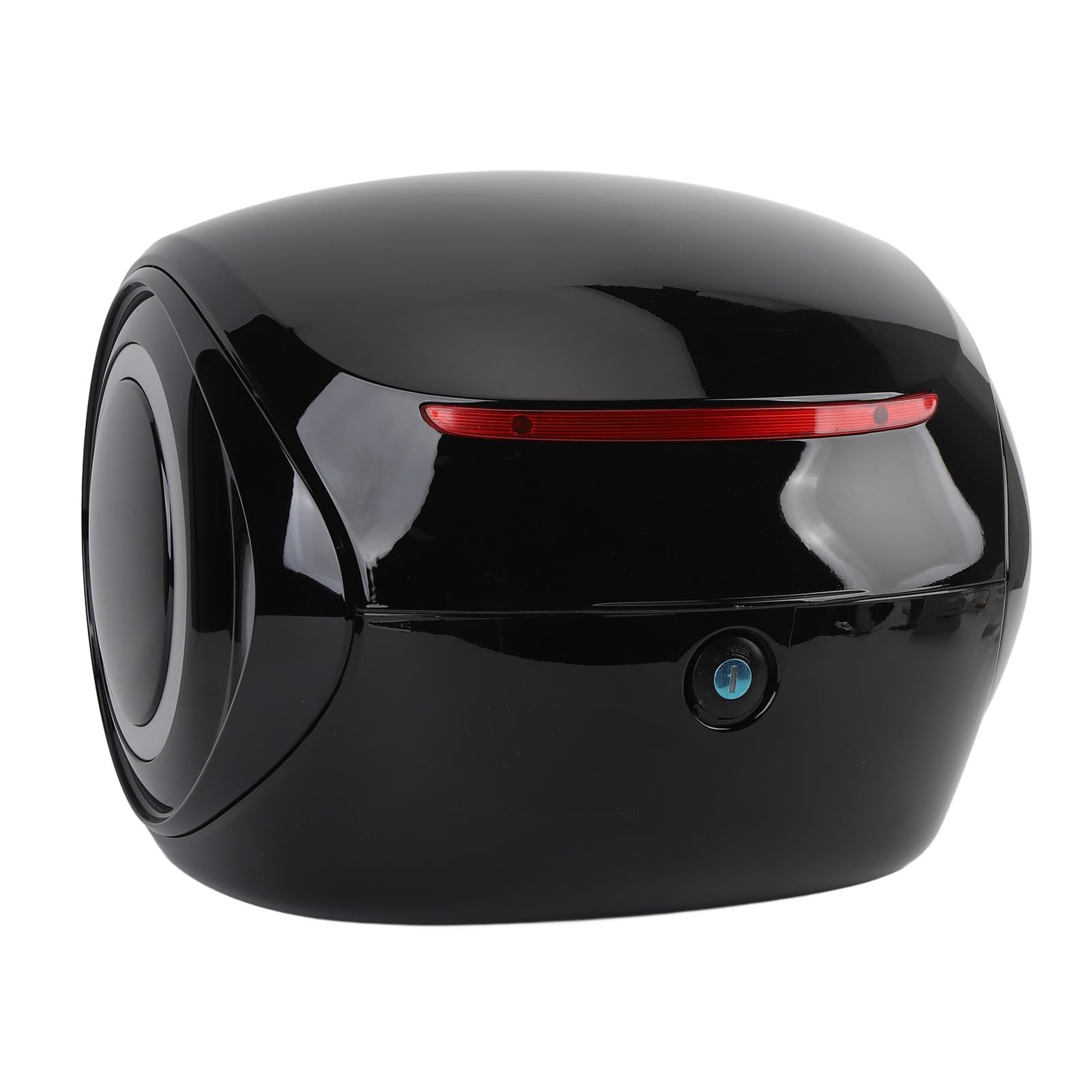Boîte Arrière de Moto 32L, Boîtier Supérieur Anti-poussière de Style Sportif ABS pour Vélo électrique, Scooter, Améliore la sécurité, Stockage de Coffre Réfléchissant (Black)