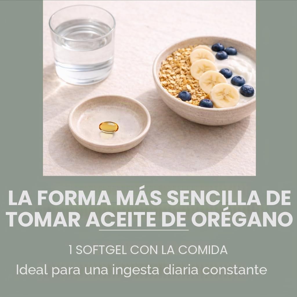 Cápsulas orgánicas de aceite salvaje vegano de orégano, 86-90% Carvacrol, apoyo inmunológico y digestivo, antioxidante natural, vegano, sin OMG, 60 cápsulas (60 blandas/1 paquete)