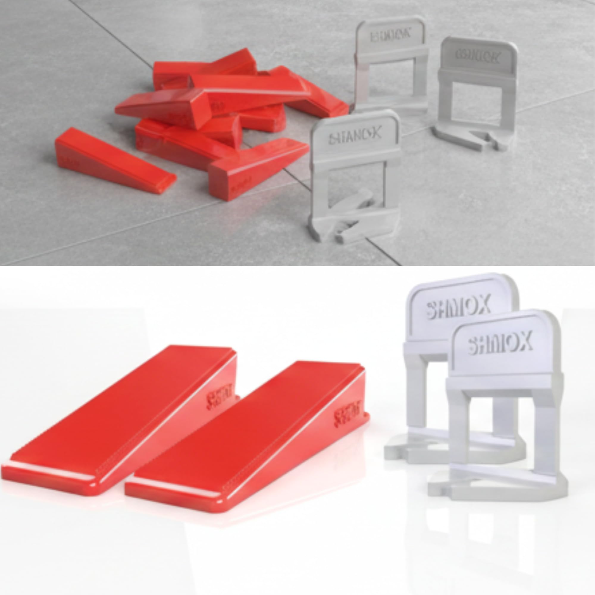 Tile Leveling System,200 pcs 1.5mm Tile Spacers with 100pcs Reusable Wedges, Tile Tools and Accessories for Wall and Floor Tile System