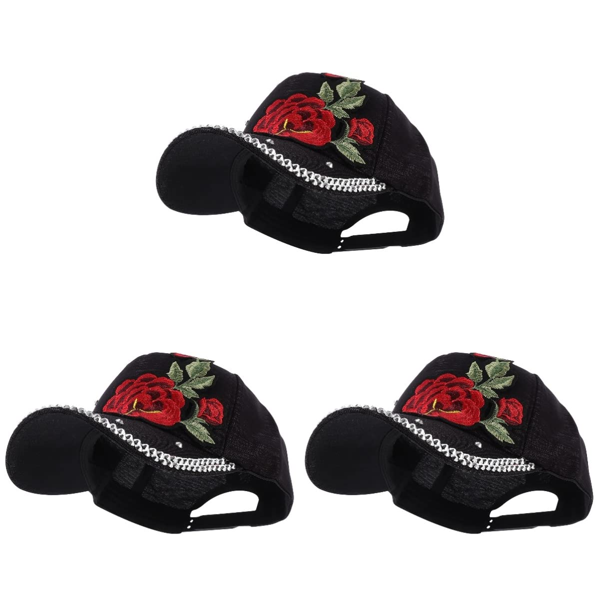 SOIMISS 2 Pz Moda Cappellini Ricamati Floreale Estate Baseball Versatile Uomo a Prova di Sole Cappello da Sole Visiera Sole-Sole per Donne Fresche Casual Diamante