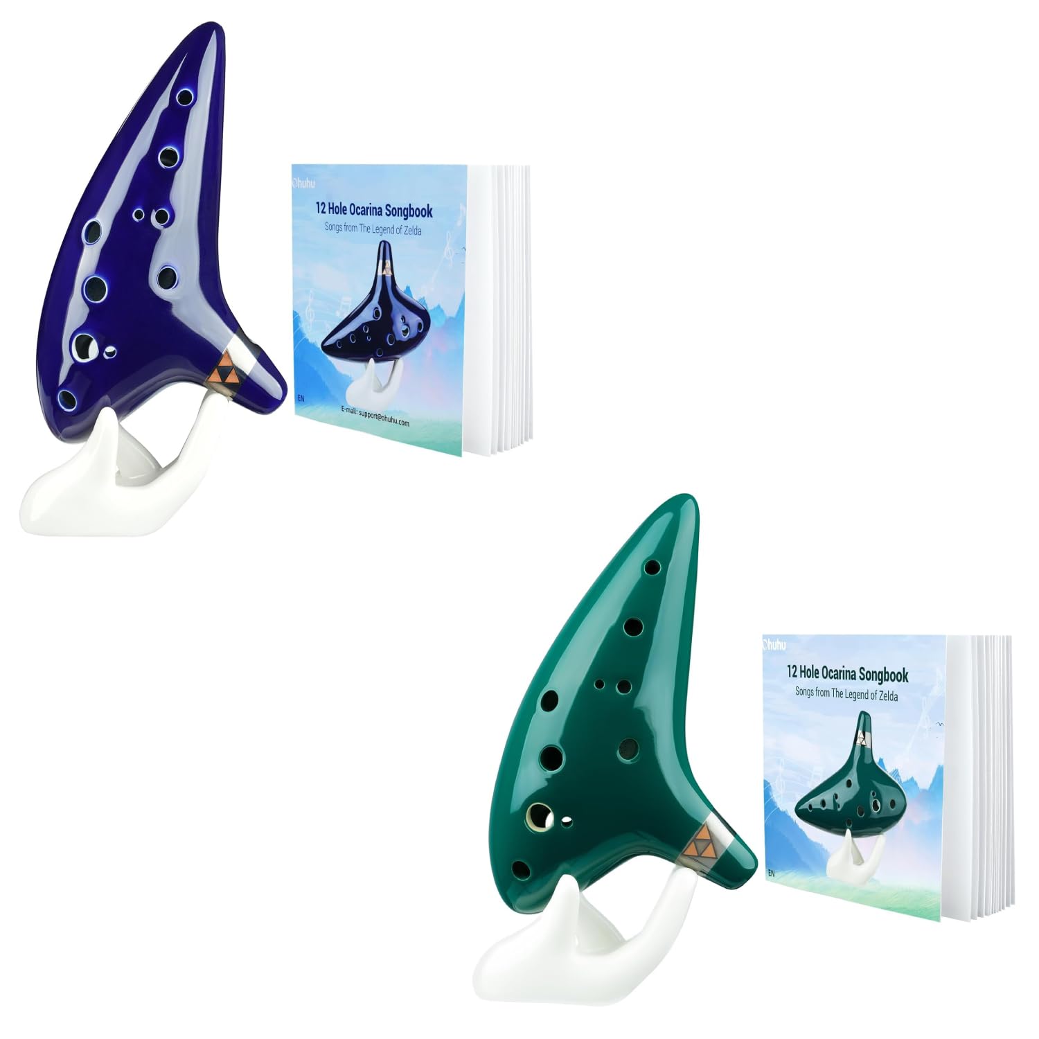 Amazon.com: Ohuhu Zelda Ocarinas with Song Book Blue & Green