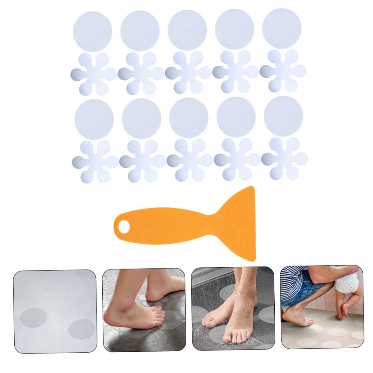 IMIKEYA 3 Juegos Baño Pegatinas Antideslizantes Apliques Antideslizantes Suelo Antideslizante Pegatinas Cinta Antideslizante para Tiras De Bañera Antideslizantes Orange Mañana