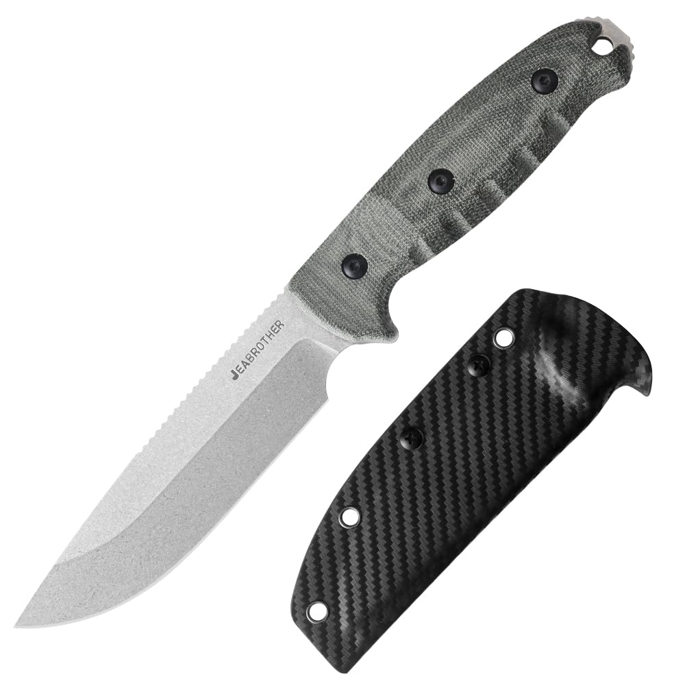 JEABROTHER, 14C28N steel, Miketa handle, fixed blade, camping, fishing (BK0230A)