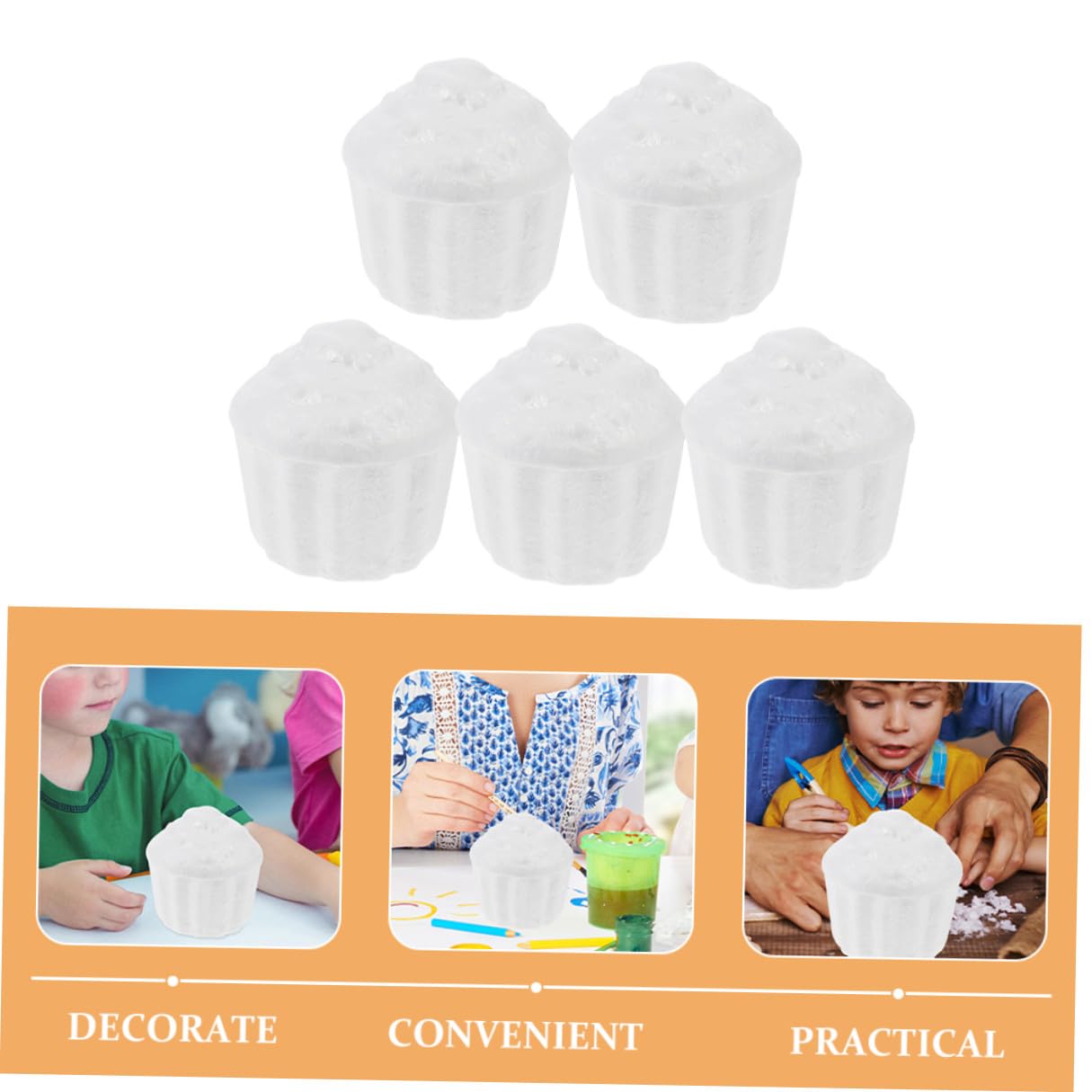Cabilock Gâteau en Mousse Blanche et Moules à Fleurs Lot de 5 Modèles Accessoire D'entraînement pour Décoration de Gâteau et Activités Créatives pour Loisirs Manuels