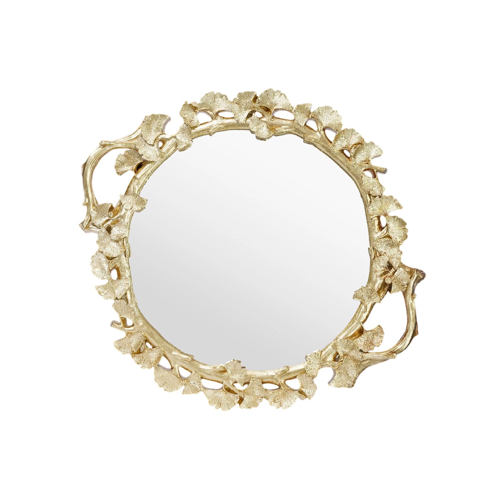 LWHZOFR Resin Decorative Catchall Tray with Embossed Sculpted Frame, Reflective Center, and Vanity Table Display Appeal Vanity Tray Serving Jewelry Decorative Mirrour
