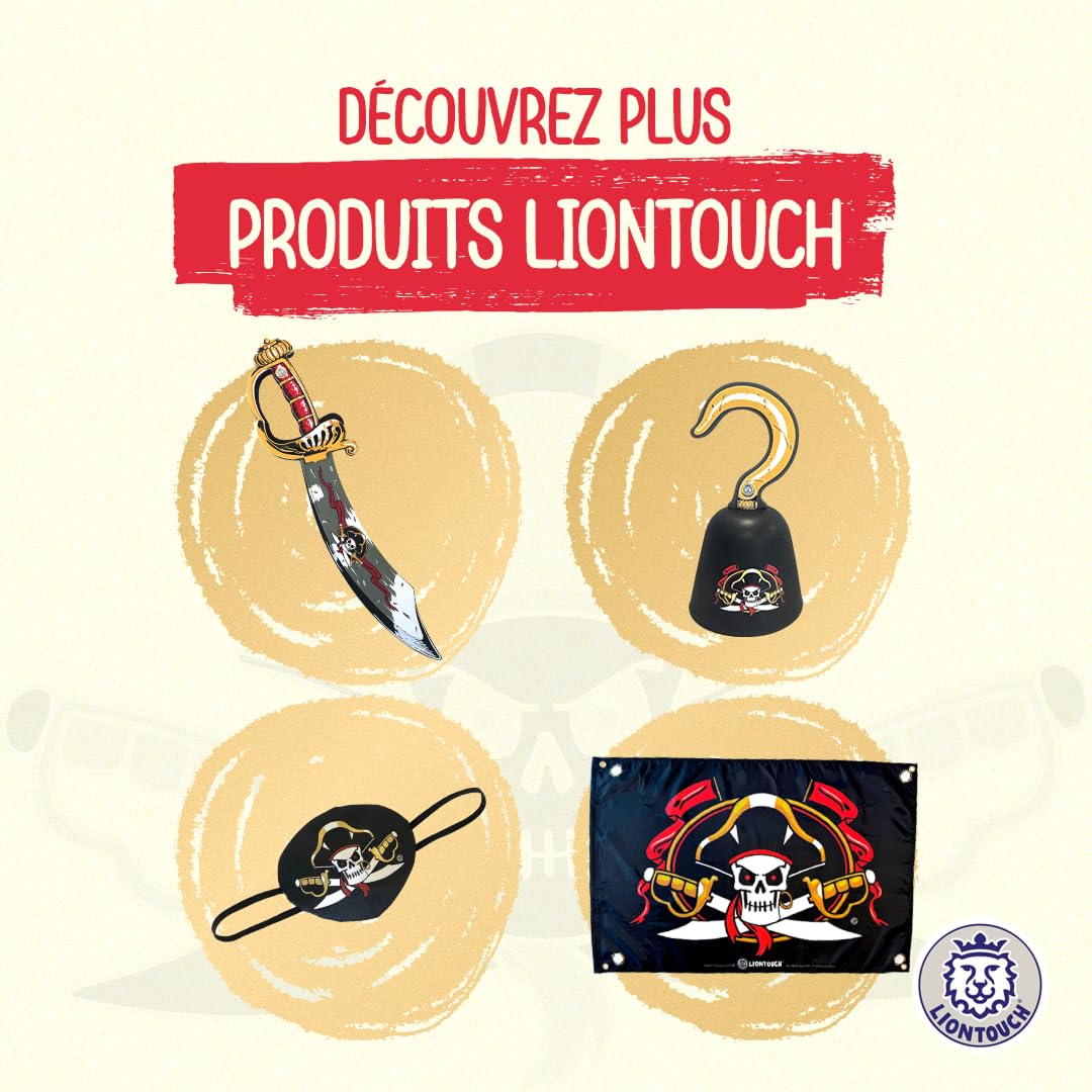 Liontouch Drapeau Pirate Capitaine Cross – 100 X 70 Cm – Fond Noir Et Crâne, Accessoire Aventure