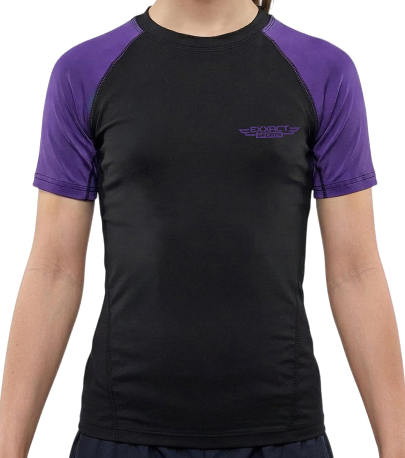 Exxact Sports Kids BJJ Rash Guard Short Sleeve, Ranked No Gi Jiu Jitsu Compression Shirt for Boys & Girls for MMA, Wrestling - Image 2
