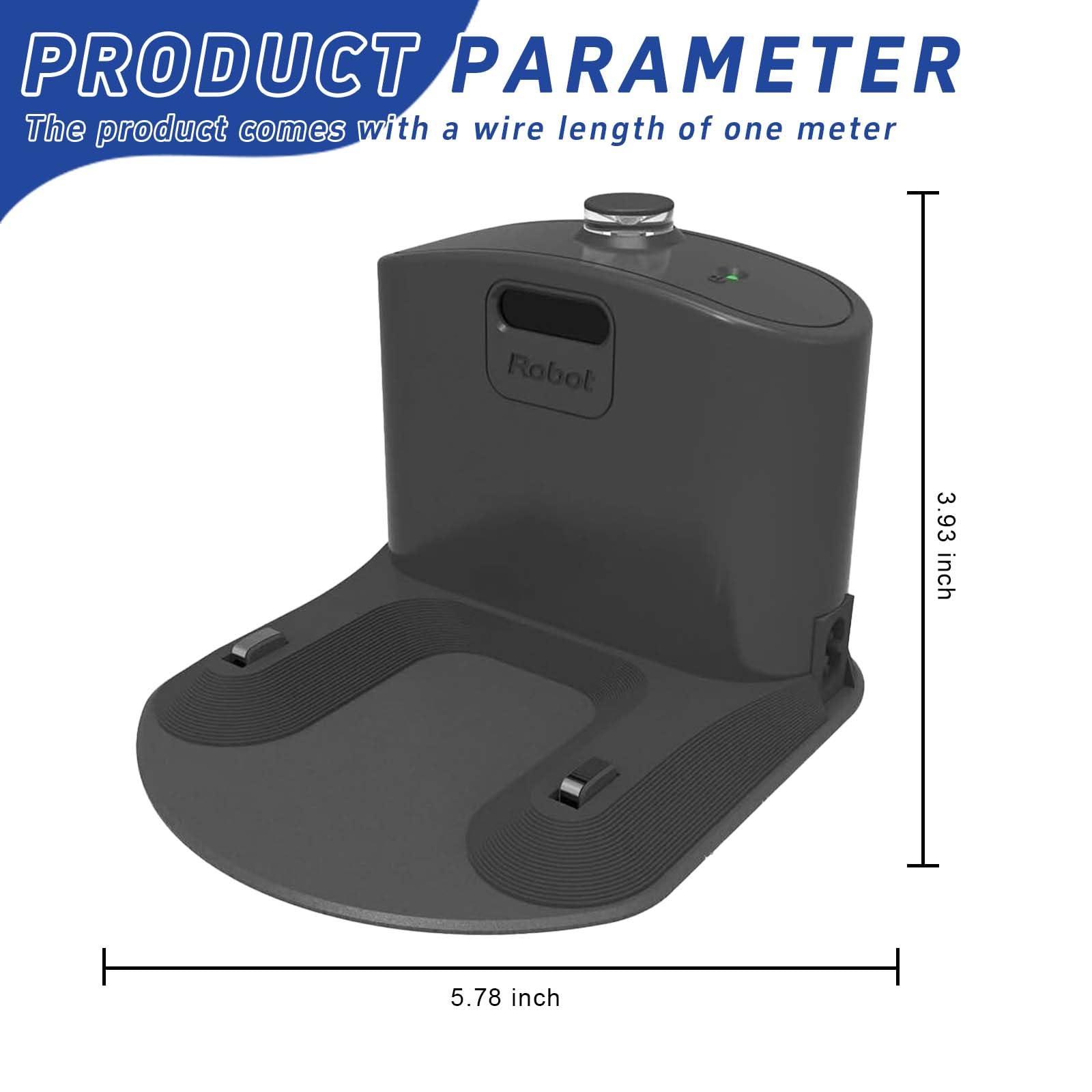 Base di ricarica della stazione di aggancio. Accessorio compatibile con iRobot Roomba E5 E6 I1 I3 I4 I6 I7 I8 500 600 700 800 900 - Nero - con cavo di alimentazione - Pezzi di ricambio