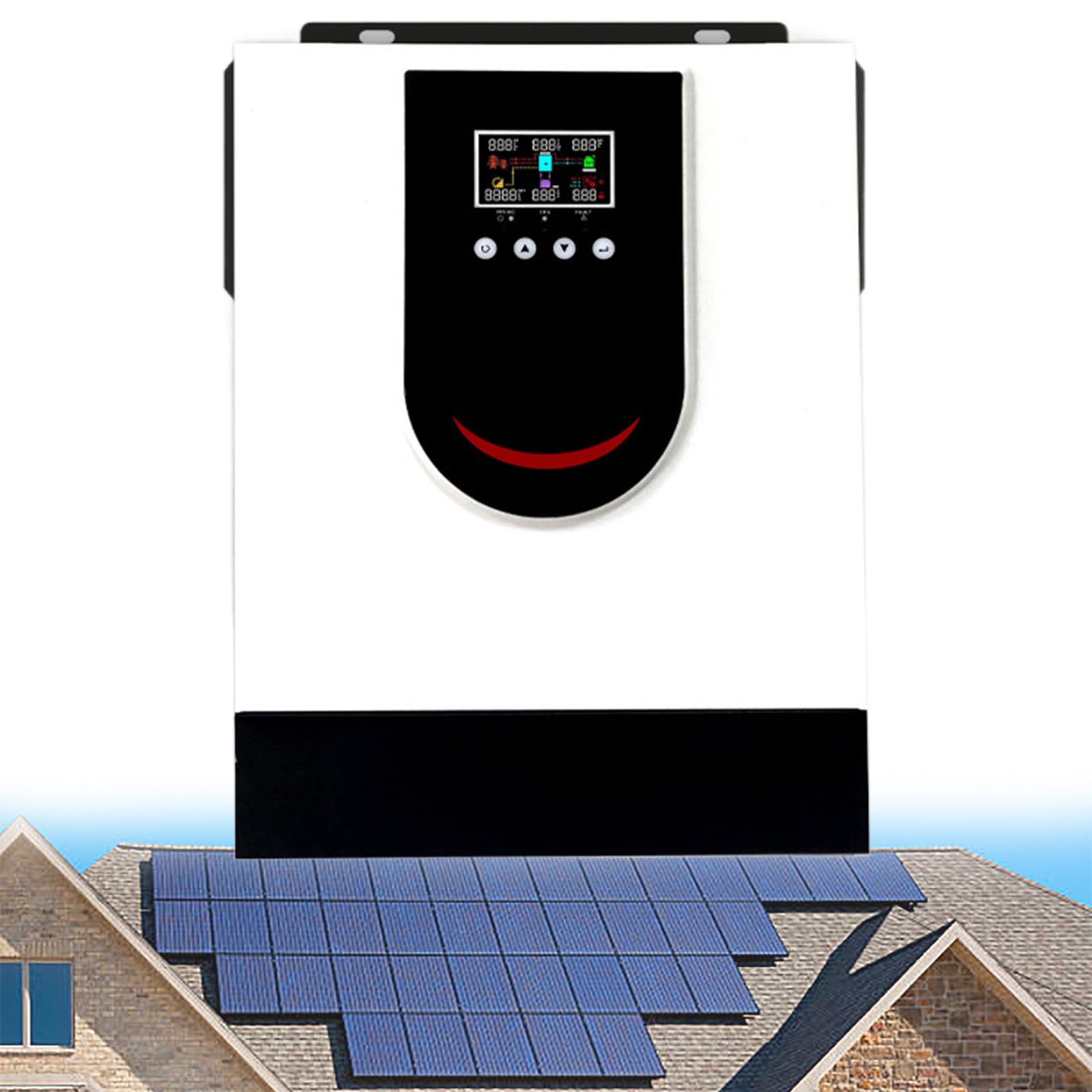Inverter di Potenza a Onda Sinusoidale Pura Ibrida MPPT da 10200 W con Caricabatterie Solare MPPT da 160 A, Convertitore Solare da CC 48 V a 220 V CA, Max PV 10200 W DC90-450 V
