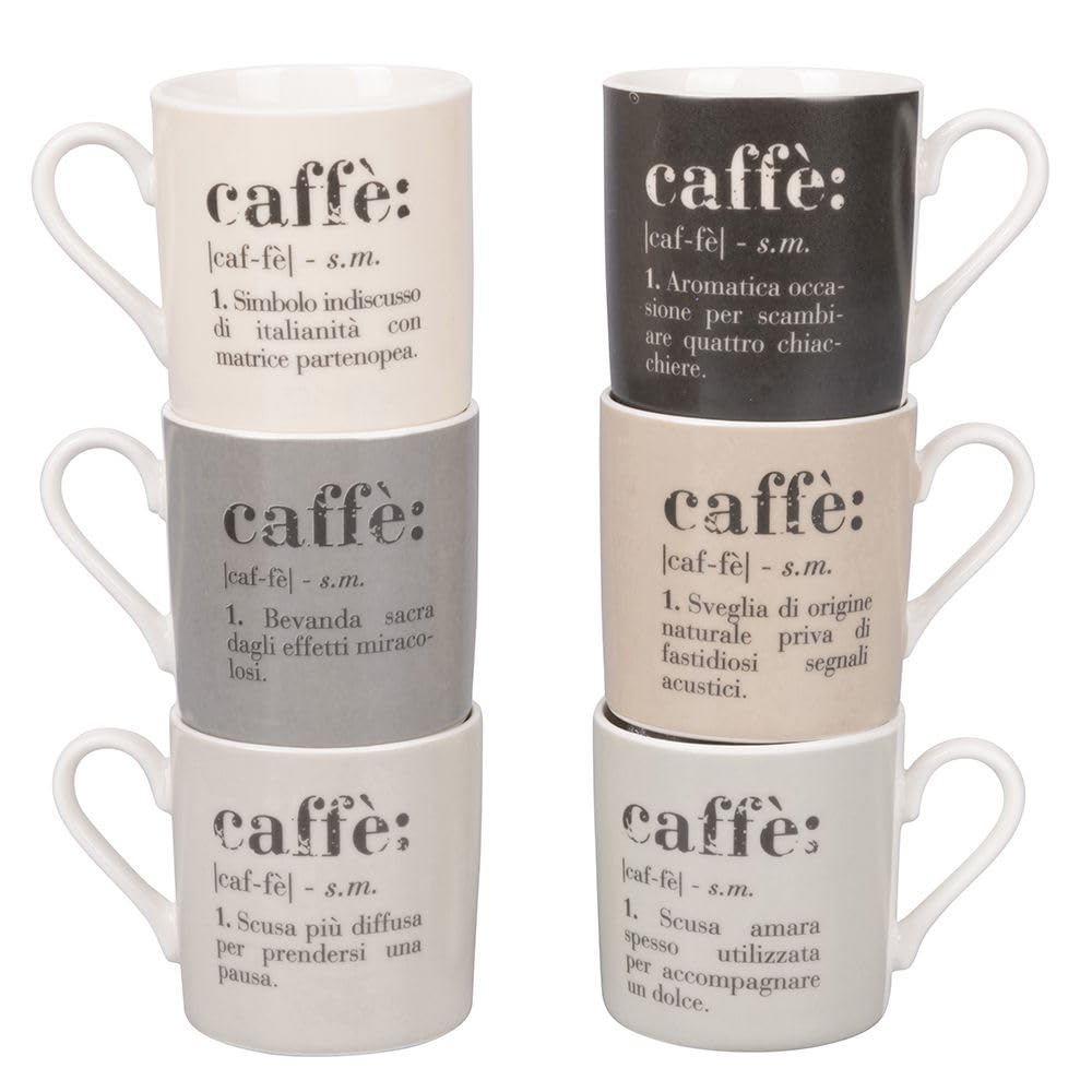 Villa d'Este Home Tivoli 5906603 Victionary Classic Lot de 6 tasses à café en porcelaine neuve 90 ml
