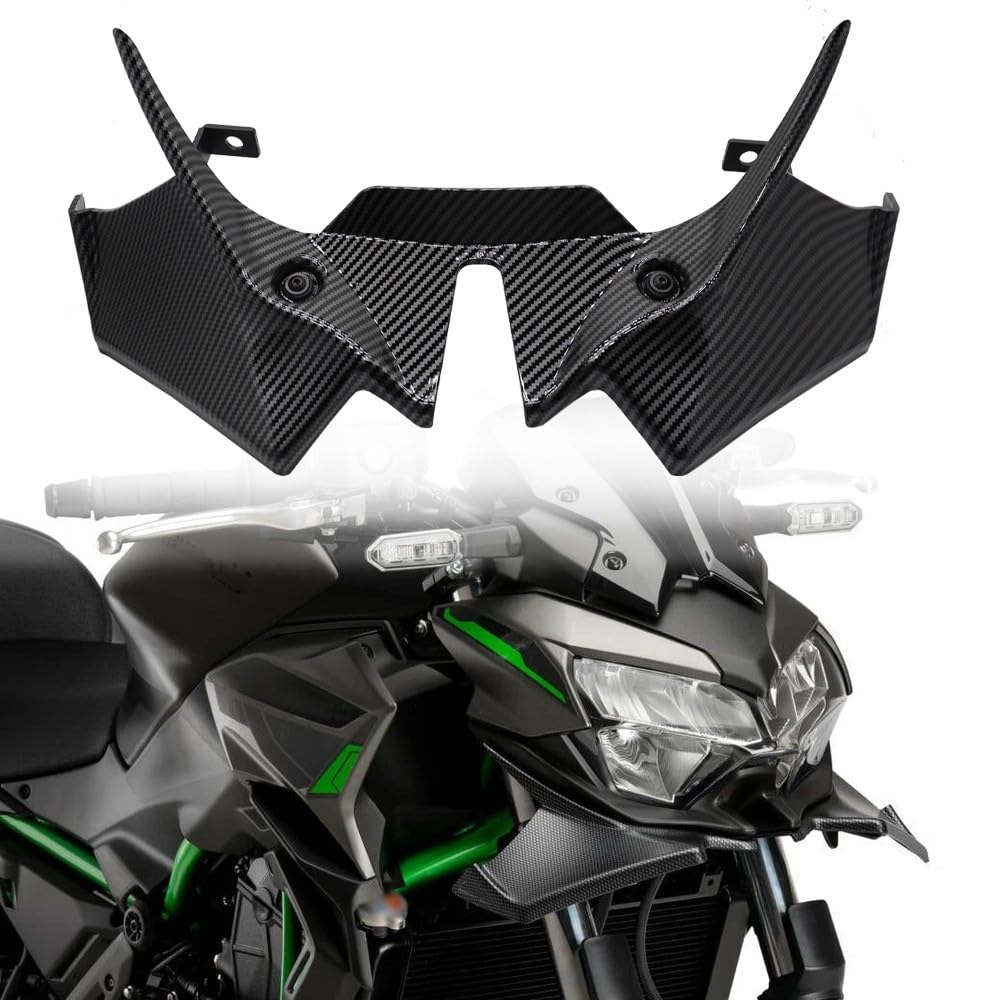 Spoiler anteriore per moto con alettone Alettoni e deflettori per carenatura moto Per Kawasaki Z650 Z 650 z650 2021 2022 2023 2024 Copertura aerodinamica con alettone (motivo in fibra di carbonio)