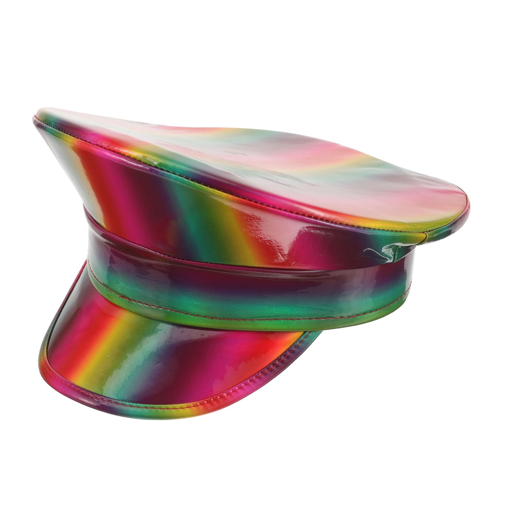 BESTYASH Sombrero De Colorido Para Mujer Gorro De Fiesta Náutica Sombrero De Cuero Brillante Diseño Arcoíris Para Eventos Temáticos y Fotos Festivas