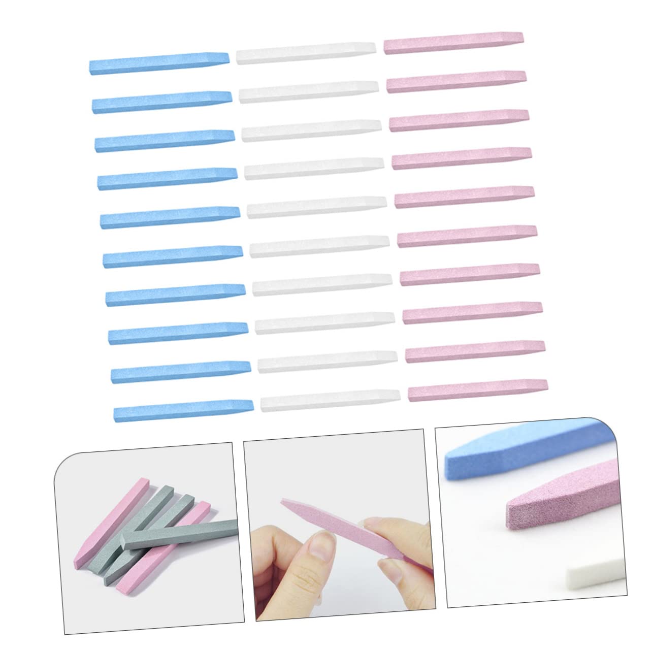 Healeved 30Pcs Nail Sanding Stone Sticks Professional Manicure Tools for Toenail and Fingernail Care Lightweight and Portable Nail Files for Home Salon Use