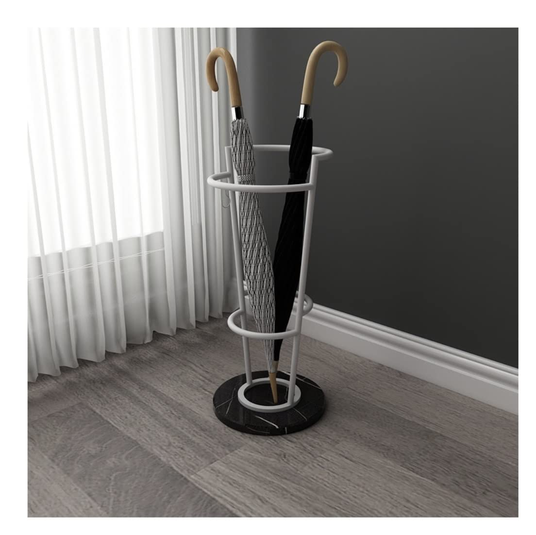 BHFPFZA Iron Marble Base Umbrella Stand with Hook for Apartment Hotel Entrance Office Decor Umbrella Holder and Stand
