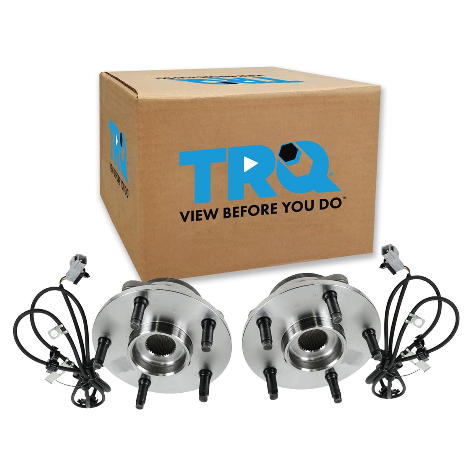 TRQ 2 Piece Front Wheel Bearing &amp; Hub Assembly Set