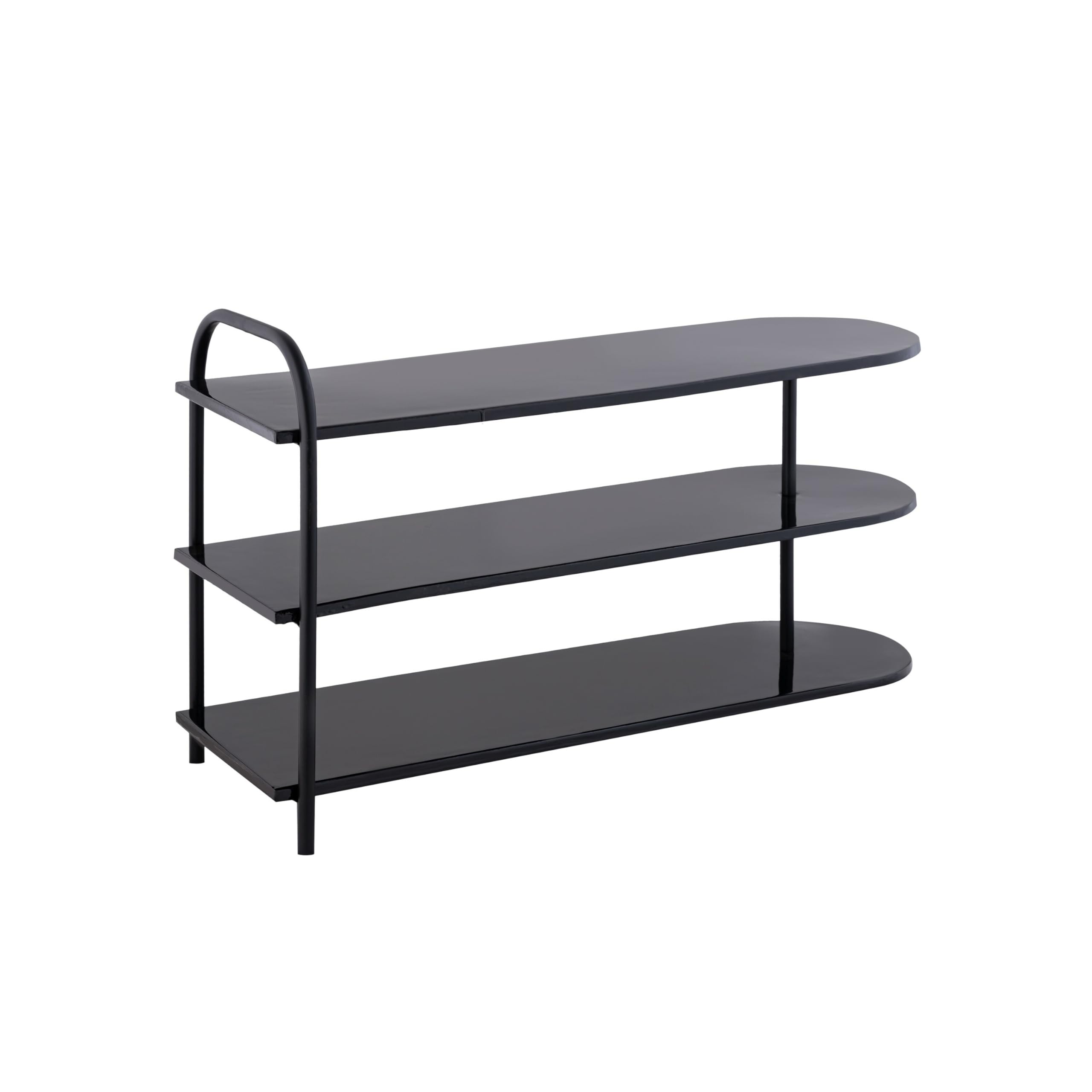 Happimess Scarpiera Industriale In Ferro – 2 Ripiani Per 6 Paia – 27,3 Cm – Compatta Per Ingresso – Nero - 2