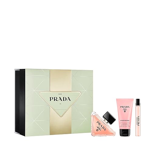 Prada Paradoxe Eau de Parfum Set de regalo (3 onzas líquidas Eau de Parfum en aerosol, loción corporal de 1.6 onzas líquidas, Eau de Parfum en