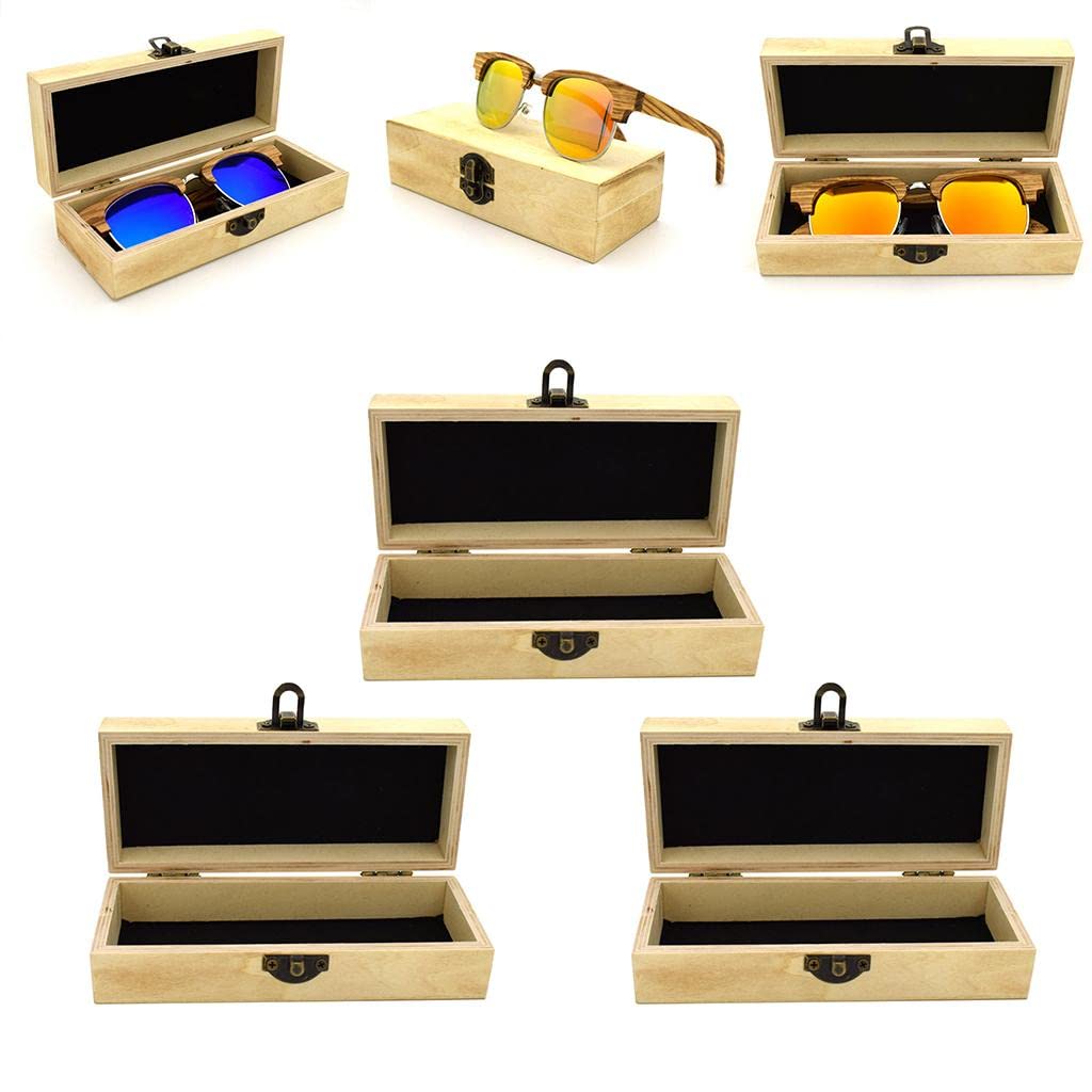 zorlina 3pcs natural wood sunglasses case glasses protector box eyewear container