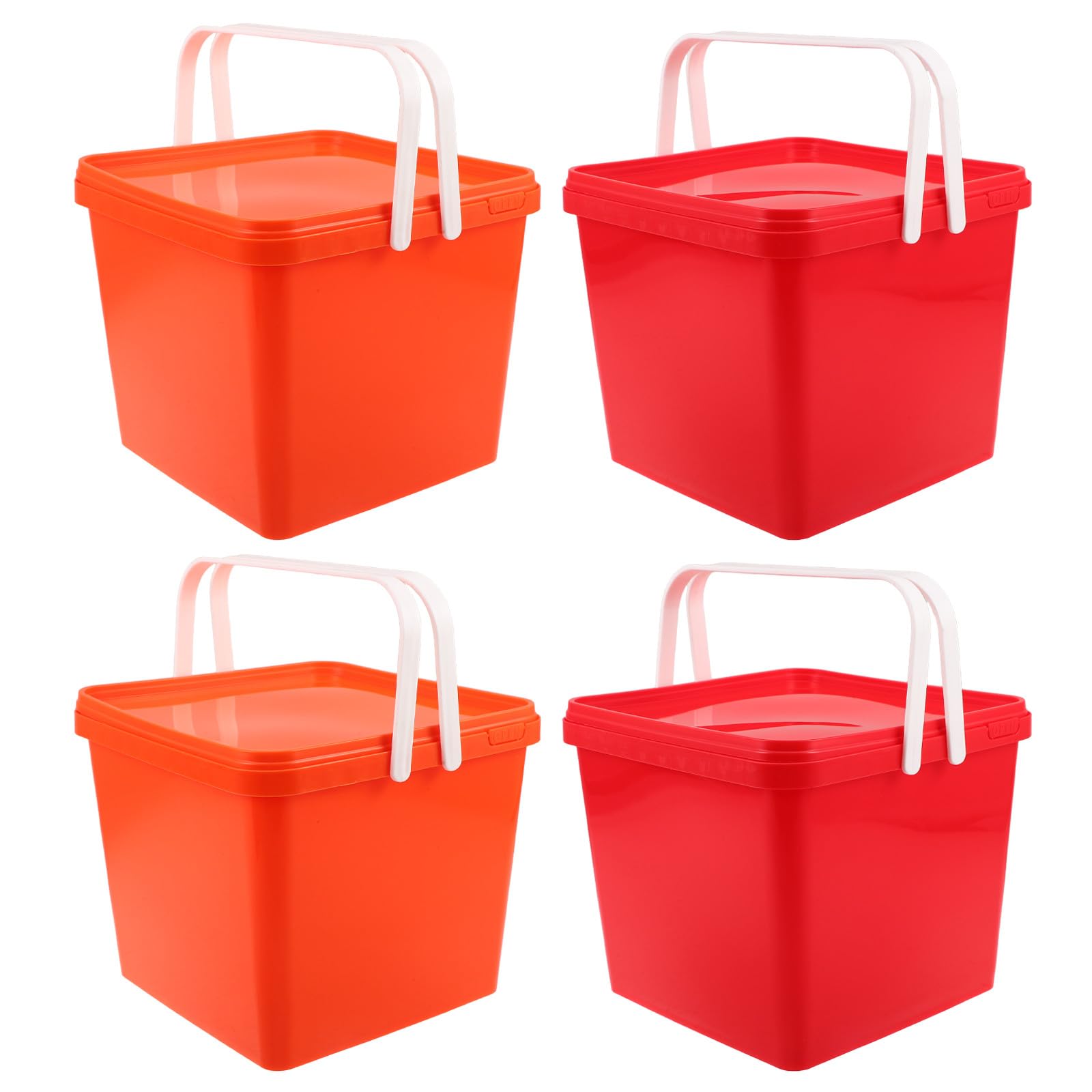 VICASKY Set di 4 secchi per alimenti con coperchio, capacità 1,3 galloni,
