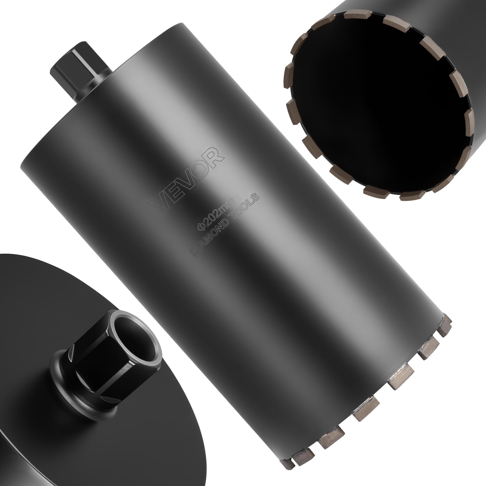 VEVOR Broca de Diamante para Perforación en Húmedo, 203 mm de Diámetro, 356 mm Profundidad de Perforación, Tecnología de Soldadura de Alta Precisión, para Hormigón Armado, Ladrillo y Mampostería