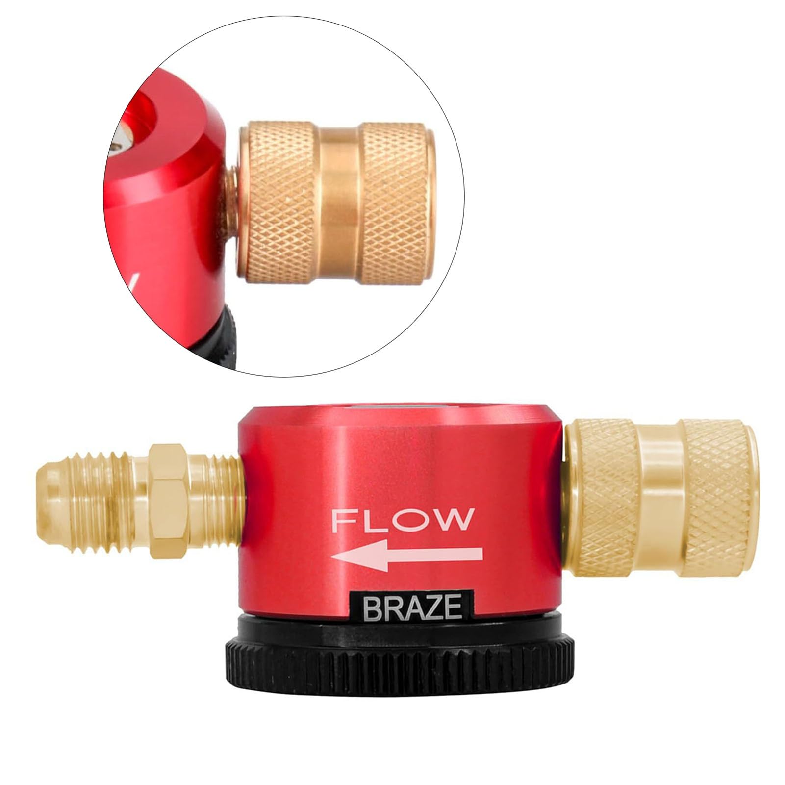 Nitrogen Purge Tool, 1/4 Inch Connector Nitrogen Gas Regulator Brazing Tool, Nitrogen Regulator Purge Tool, for HVAC Equipment