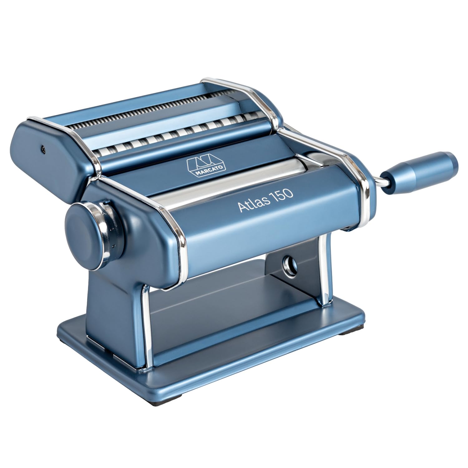 Marcato Macchina per Pasta Atlas Ice, Sfogliatrice Manuale, Acciaio Cromato e Alluminio Anodizzato, 20x20x15 cm, Facile da Usare