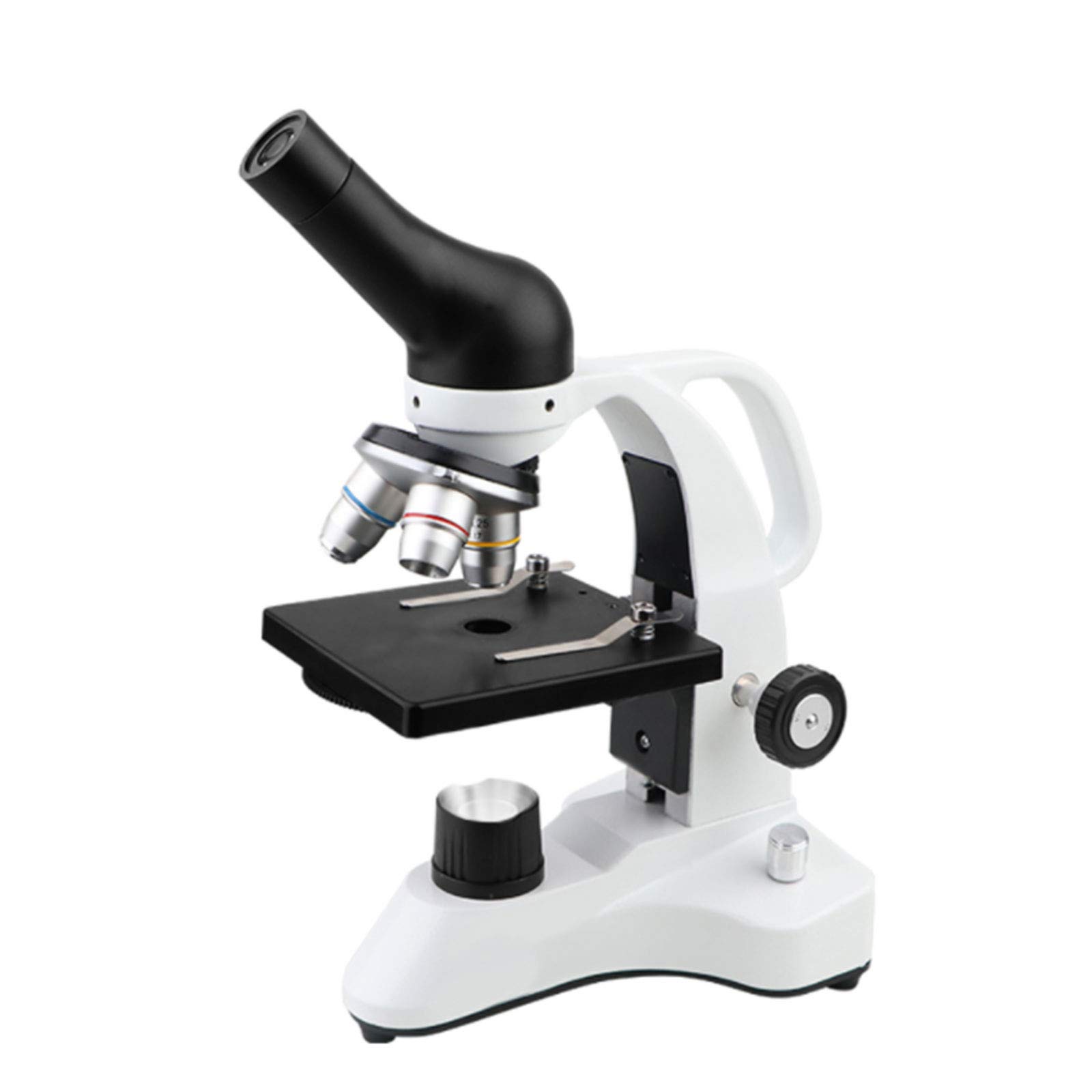 Microscope 128x - 2000x with Accessories Three-Hole Converter 45° Tilt Monocular Head Can Be Connected to Display Screen and TV Suitable for Medical Observation Interest Train