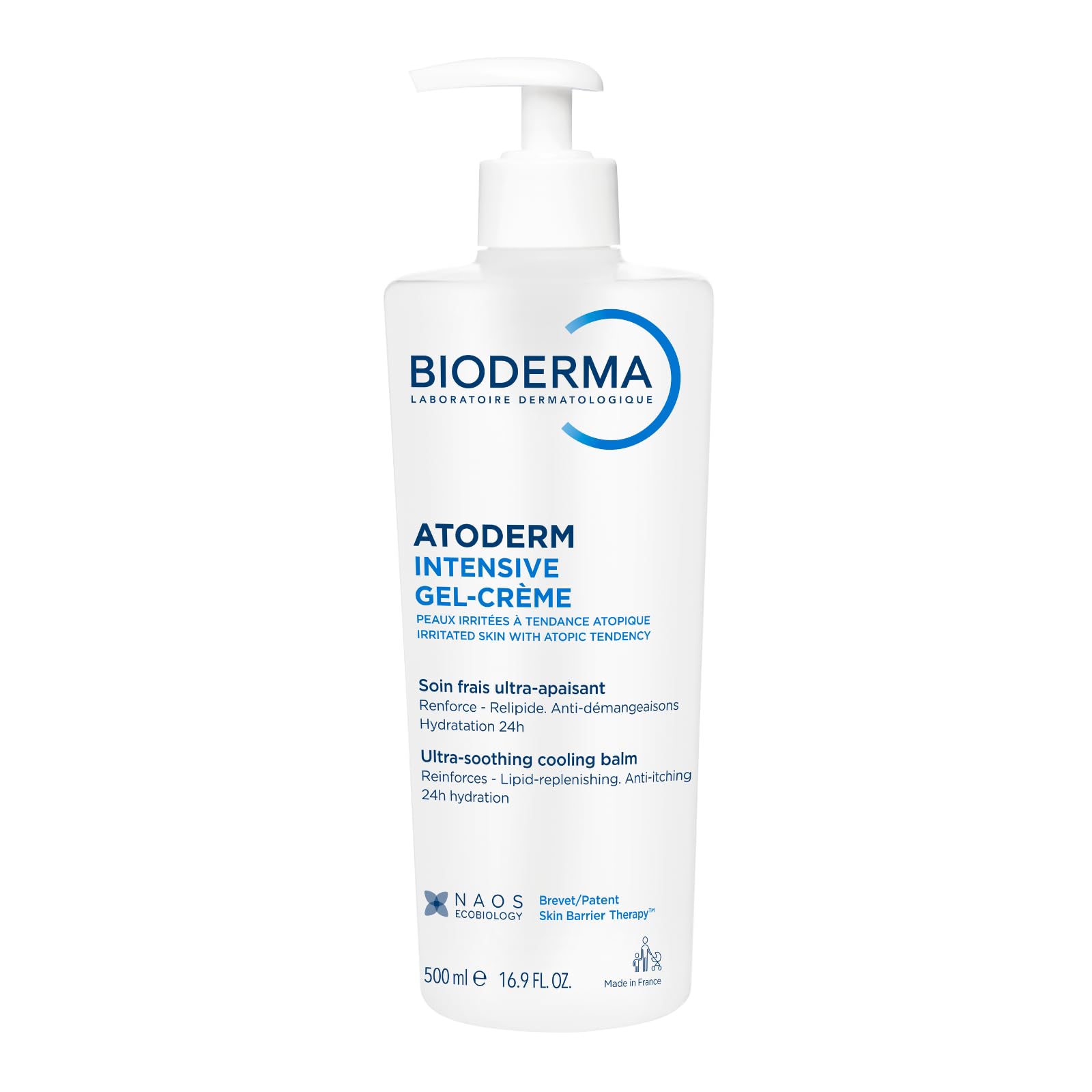 Atoderm Intensive Gel-Cream, Soothing Body Moisturizer for Dry to Atopic Sensitive Skin, 24-Hour Hydration, 16.9 Fl Oz